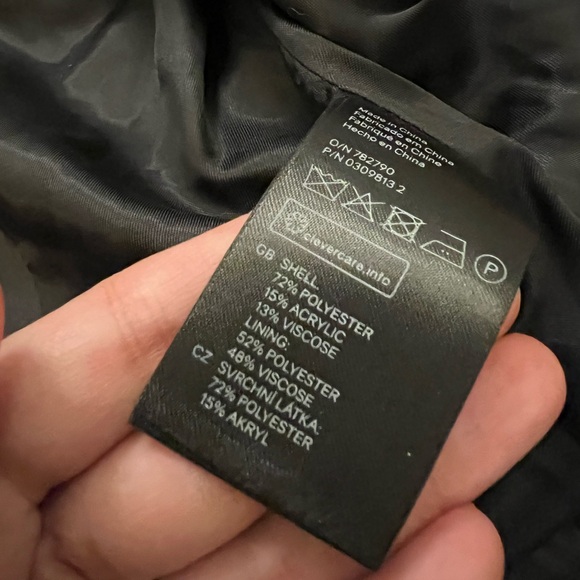 NWT H&M Small Ladies Textured Open Front Suit Jacket Blazer Black & White Small - Picture 4 of 7